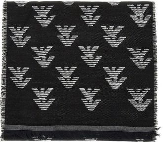 Emporio Armani Knitted scarf with Eagle motif Woman One Size
