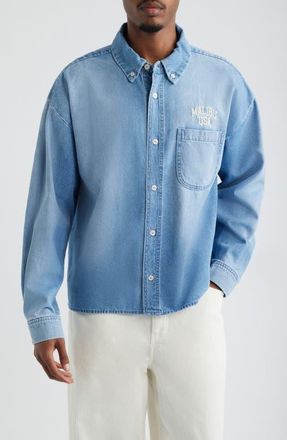 Elwood Denim Button-Down Shirt in Light Indigo at Nordstrom, Size Xx-Large