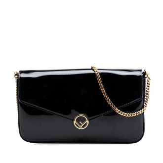 Fendi Pre-owned Fendi Patent F Is Fendi Envelope Wallet On Chain Ladies 6IBWNT9USRBPJQ64