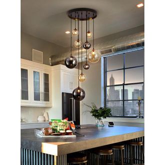 Schuller Dark-lampara 9L negro-laton