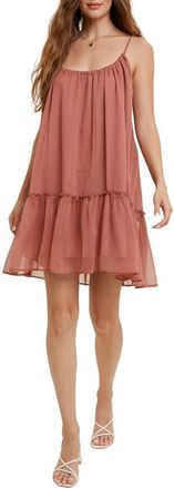 Wishlist Chiffon Babydoll Minidress in Sienna at Nordstrom Rack, Size Medium