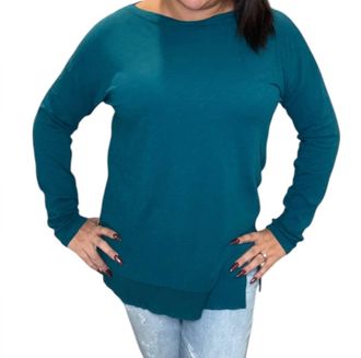 bobi Split Hem Long Sleeve Tee In Mystic