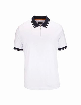 Guide London Mens Guide London 1/4 Zip Polo Shirt White - Size: 38