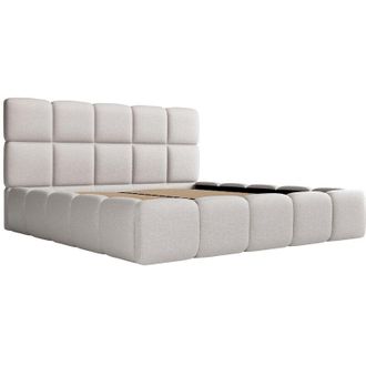 Vente-Unique Letto con contenitore 180 x 200 cm Tessuto chin&eacute; Grigio DAMADO II di PASCAL MORABITO