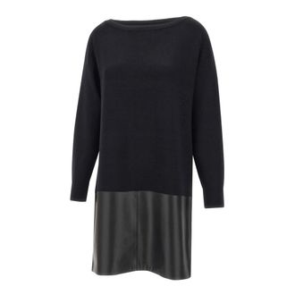 Liu Jo Knitted Dresses, female, Black, Size: XL Short Knit Dress