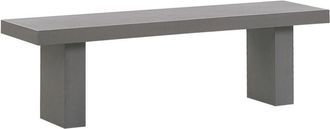 Beliani Beliani - Outdoor Concrete Bench Grey Steel Frame Rectangular Taranto