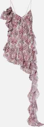 Bananhot Zoe floral ruffled asymmetric minidress