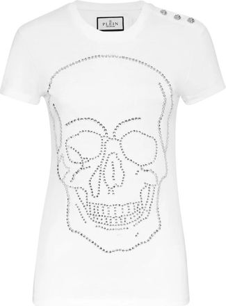 Philipp Plein T-Shirt Ronde Hals - Dames - T-shirts - Wit - M - Katoen - Tops