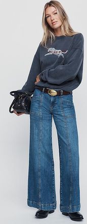 Pilcro Nico Mid Rise Flare Leg Jeans