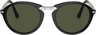 Persol round-frame sunglasses - unisex - Acetate/Metal - 50 - Black