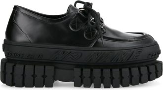 No Name NONAME Hiker Creeps Womens Fashion Leather Wedge Shoes, Black (Black Patent), 7 UK