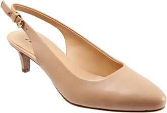 Trotters Keely Pump Nude Memory Foam Kiteen Heel Slingback HAWK651