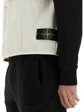 Stone Island Logo Cotton-Blend Vest - Ivory