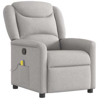 vidaXL Sill&oacute;n De Masaje Reclinable De Tela Gris Nube Vidaxl