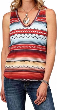 Roper Womens Studio West Sleeveless Top In Multi