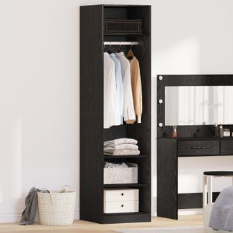 Berkfield Home Wardrobe with Shelf Black oak 50 x 50 x 200 cm Engineered wood