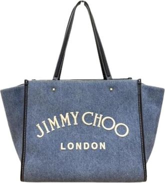Jimmy Choo London Pre-owned Tote Bag - Dames - Vintage Shopper - Blauw - ONE Size - Leer - Vintage