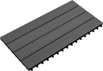 vidaXL Tile De Decking 6 Uds. Negro 60 X 30 Cm Wpc Vidaxl