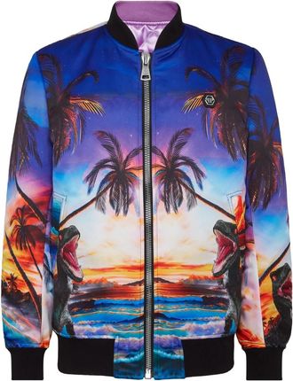 Philipp Plein Hawaii Bomber Jacket - Heren - Bomber jackets - Veelkleurig - S - Katoen - Jassen