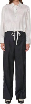 WE-AR4 Crawford Long Sleeve Blouse In White Stripe