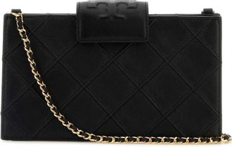 Tory Burch Tassen, Dames, Zwart, ONE Size, Leer, Zwarte leren crossbodytas