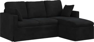 vidaXL Divano Nero 178 X 134 X 80 Cm Velluto Vidaxl
