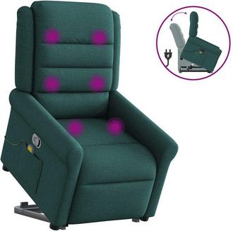 vidaXL Vidaxl - Silla De Masaje Reclinable De Pie De Tela Verde Oscura
