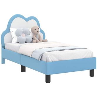 vidaXL Toddler Bed Frame with Headboard Blue 70 x 140 cm PU vidaXL