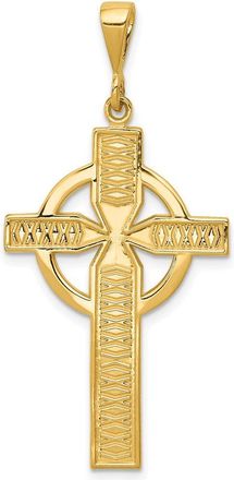 Diamond2Deal 14k Yellow Gold Celtic Cross Pendant
