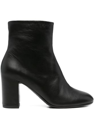 Del Carlo Stivali in pelle con tacco largo 80mm - Nero