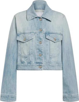 Dondup Giubbino corto regular in denim stretch - Dames - Spijkerjassen - Blauw - S - Denim - Jassen