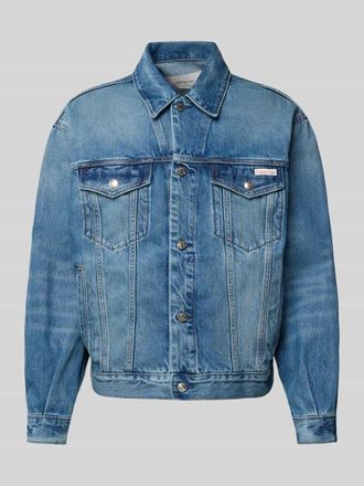 Calvin Klein Jeans Jeansjacke mit Brusttaschen und Label-Detail in Jeansblau, Gr&ouml;&szlig;e XXL