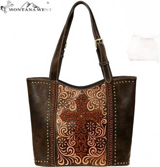 Montana West Womens Spiritual Collection Tote Purse In Coffee