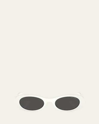 Miu Miu Logo Acetate Oval Sunglasses