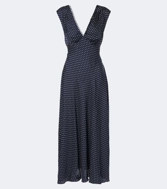 D&ocirc;en D&ocirc;en Tahlia polka dot silk-blend midi dress
