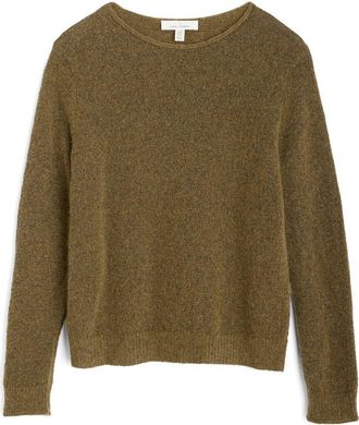 Seasalt Cornwall Lily Bell Wool & Mohair Blend Sweater in Knit Melange Rich Olive at Nordstrom, Size 14 Us