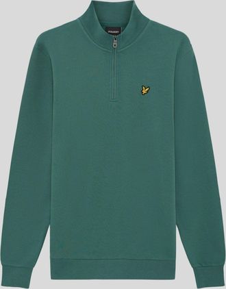 Lyle & Scott Mens Cotton Loopback 1/4 Zip Sweatshirt - Green - Size X-Large