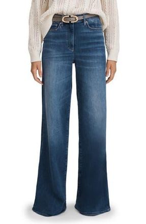 Reiss Ameria High Waist Stretch Wide Leg Jeans in Mid Blue at Nordstrom Rack, Size 30