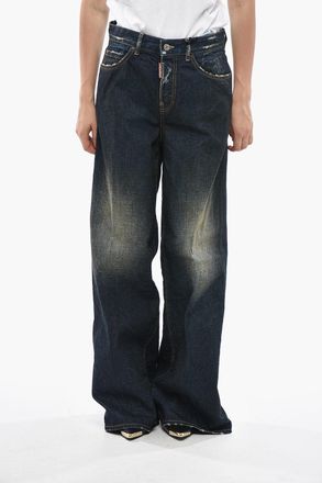 Dsquared2 Stonewashed Wide-Leg Jeans 34cm Dsquared2