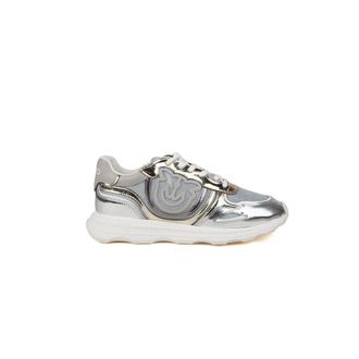 Pinko Pinko, Schoenen, Dames, Grijs, 37 EU, Leer, Zoe 18A Sneaker Mirror/Mesh/Patent