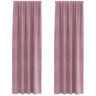 vidaXL Cortinas Con Cortinas 2 Pcs Rosa Oscuro 140 X 260 Cm Terciopelo Vidaxl