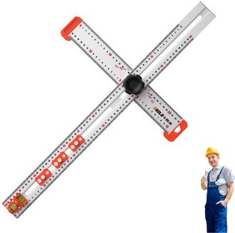 OEM Regla De Posicionamiento De Taladro, Regla En T De 60 Cm, Regla Angular De Alta Precisi&oacute;n, Herramienta Para Trabajar La Madera 2 En 1, Calibre De Marc