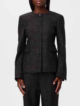 Liviana Conti Blazer Devin in velluto slim fit con scollo a girocollo