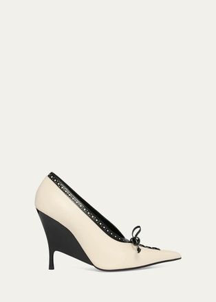 Alexander McQueen 110mm Koko Leather Wedge Pumps