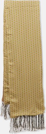 Giorgio Armani Brown Print Silk Fringed Scarf