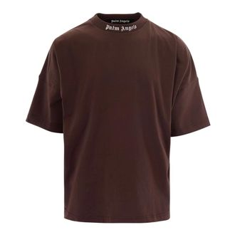 Palm Angels T-Shirts, male, Brown, Size: L Classic Logo Over Tee