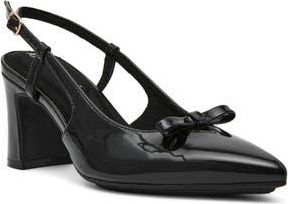 Anne Klein Blinda Pointed Toe Slingback Pump in Black Patent at Nordstrom Rack, Size 5.5