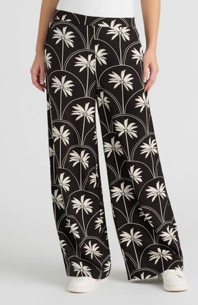 NVLT Wide Leg Challis Pants in Palm Grove at Nordstrom Rack, Size X-Small