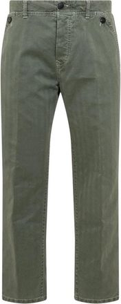 Seafarer Groene Jeans met Knoopsluiting en Logo - Heren - Chinos - Groen - W35 - Katoen - Broeken