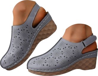 Generic Comfortable Closed Toe Sandals Women Dressy Summer Pointed Toe Ankle Ankle Strap Wedges Heels Pumps Casual Cork Espadrilles Wedge Sandals for Women Pl